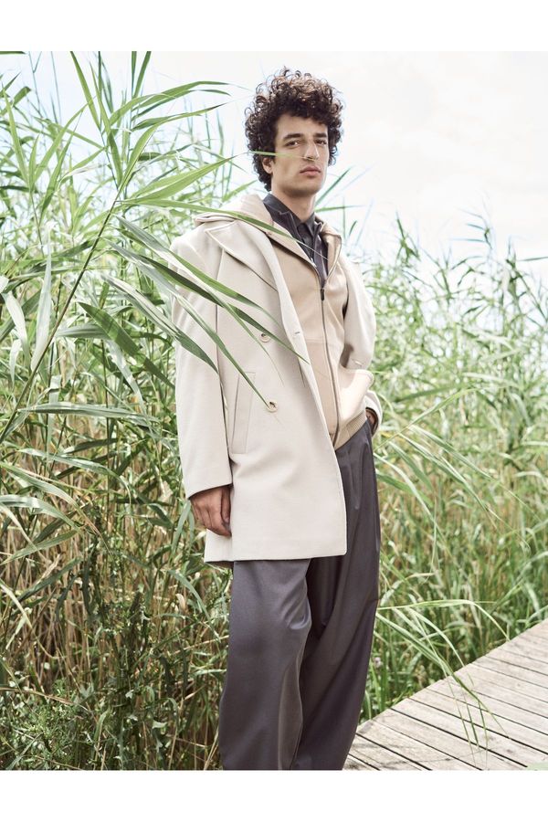 Koton Koton Oversize Chino Trousers with Pocket Detail