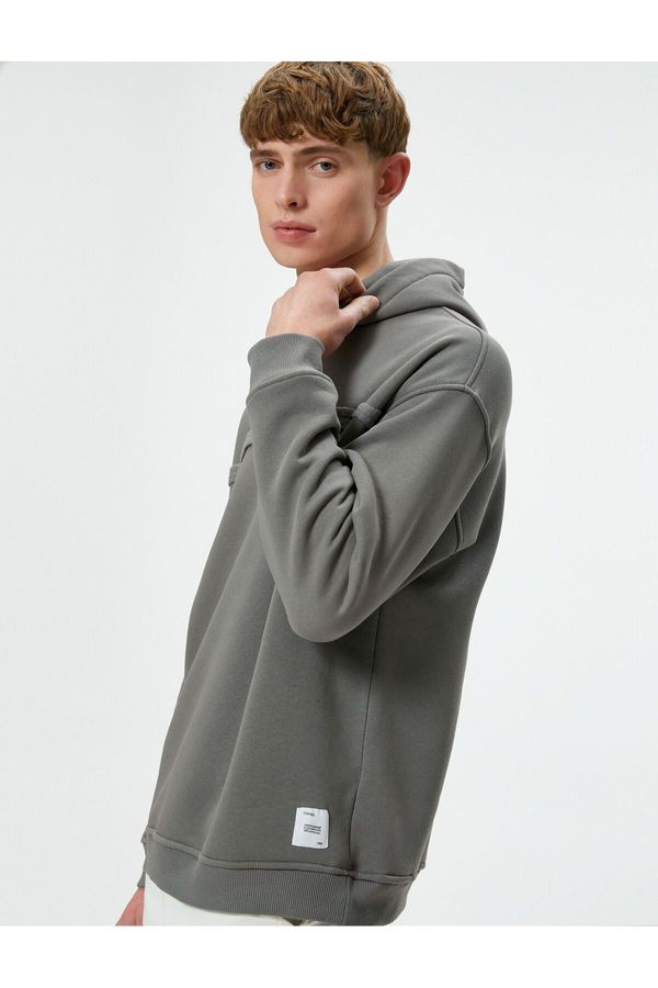 Koton Koton Oversize Hooded Sweatshirt with Stitching Detail Long Sleeve