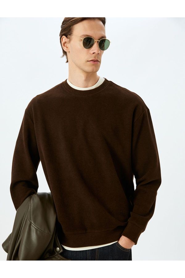 Koton Koton Oversize Sweater Crew Neck Cotton Blend