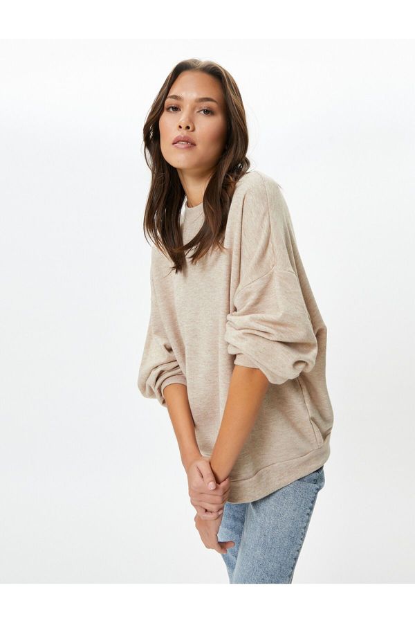 Koton Koton Oversize Sweatshirt Crew Neck Balloon Sleeve