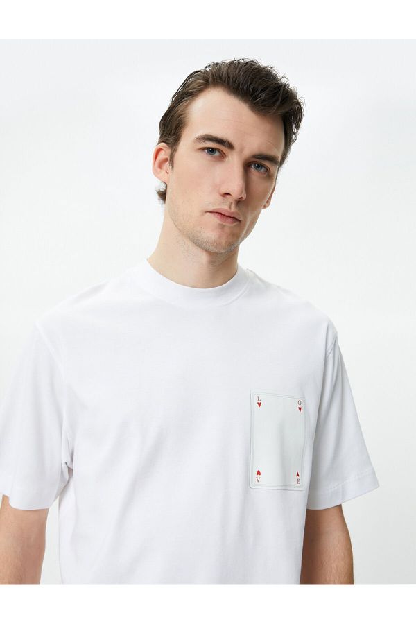 Koton Koton Oversize T-Shirt Heart Printed Crew Neck Short Sleeve