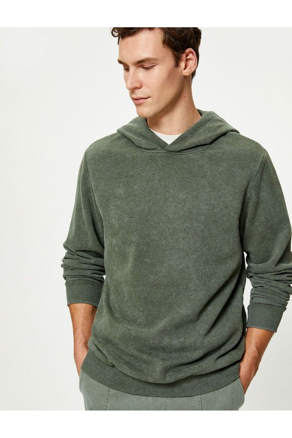 Koton Koton Oversize Washed Sweat Hoodie with Stitching Detail