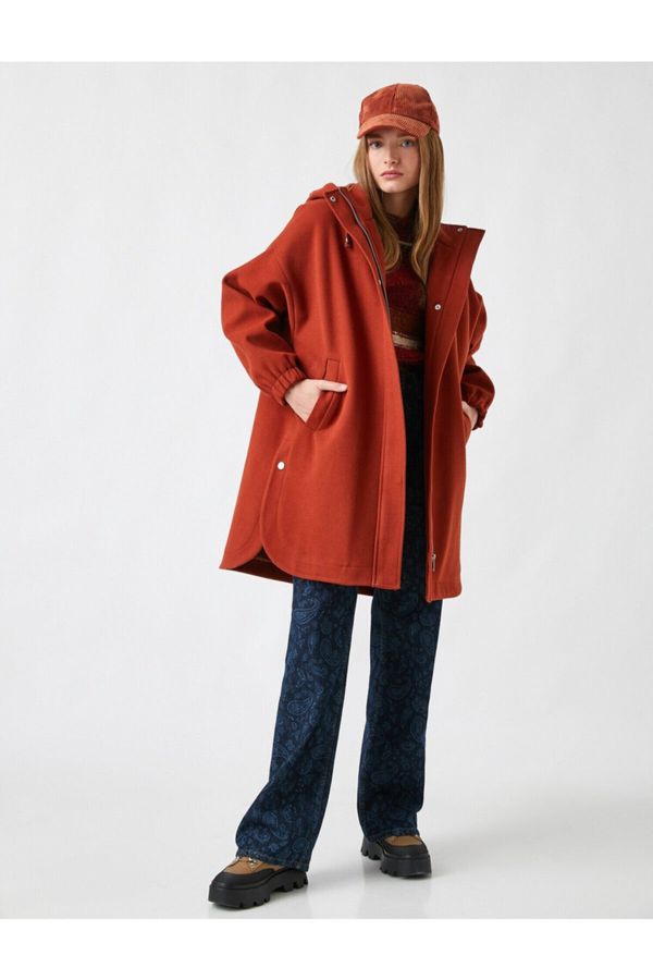 Koton Koton Oversized Hooded Coat