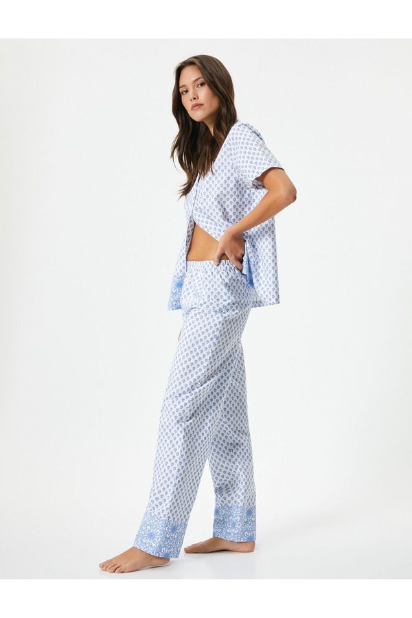 Koton Koton Pajama Bottoms Patterned Straight Leg Cotton