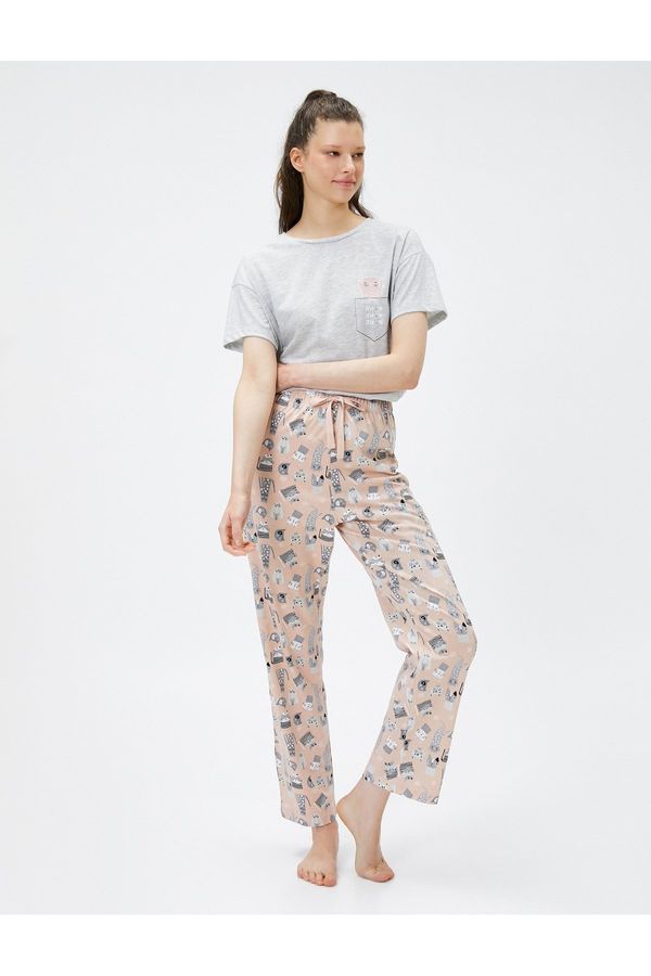 Koton Koton Pajamas Set, Short Sleeve, Patterned