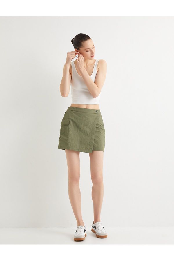 Koton Koton Parachute Fabric Short Skirt With Cargo Pocket