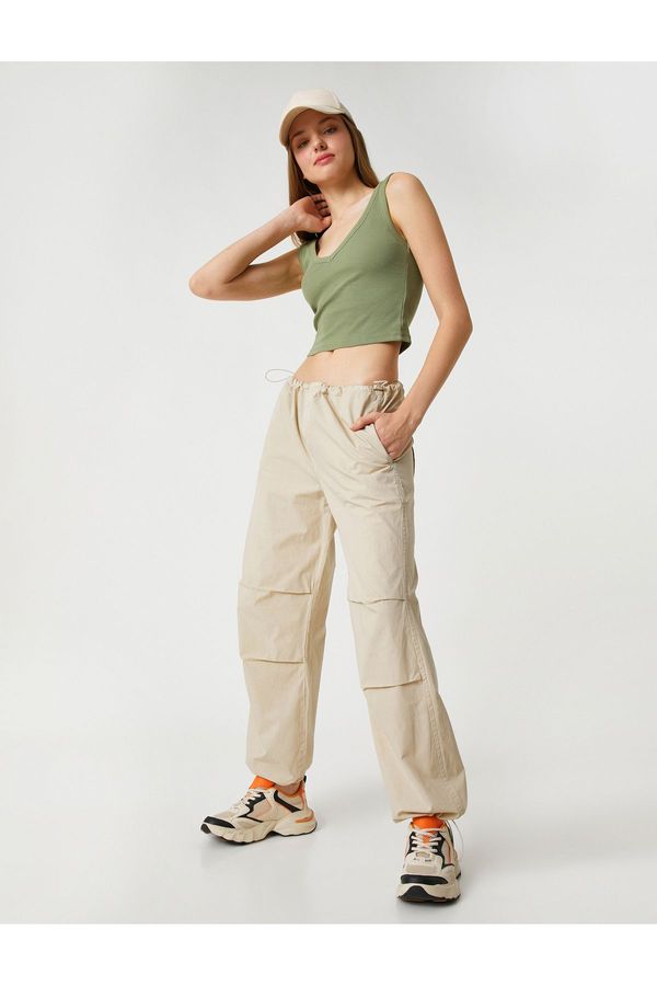 Koton Koton Parachute Trousers Pocket Detailed Waist And Elastic Cuff