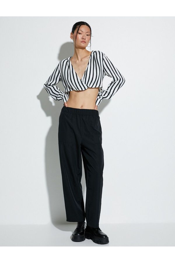 Koton Koton Parachute Trousers with Elastic Waist Pocket Detail