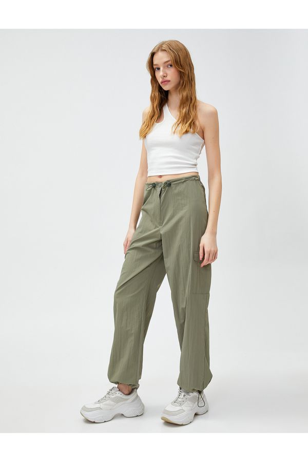 Koton Koton Parachute Trousers with Pocket Detailed and Stopper, Relaxed Cut.