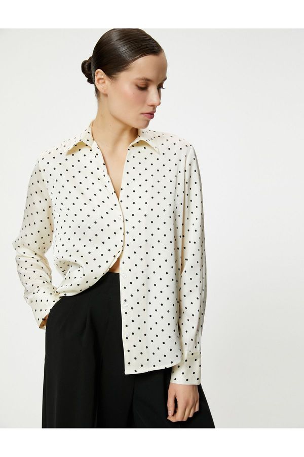 Koton Koton Patterned Long Sleeve Button Down Shirt