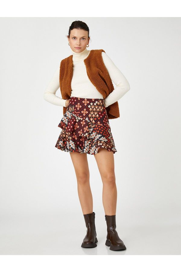 Koton Koton Patterned Ruffle Mini Skirt