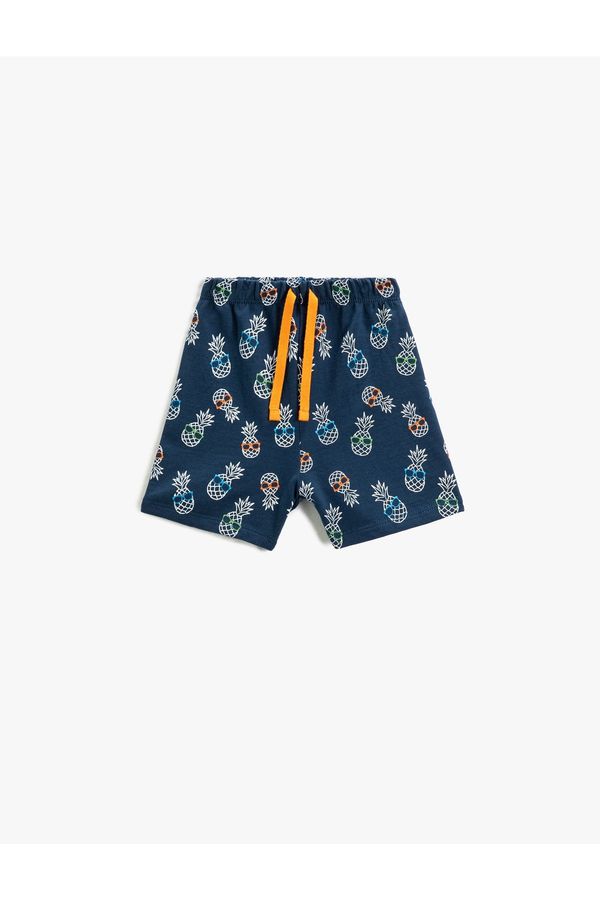 Koton Koton Pineapple Printed Shorts with Tie Waist