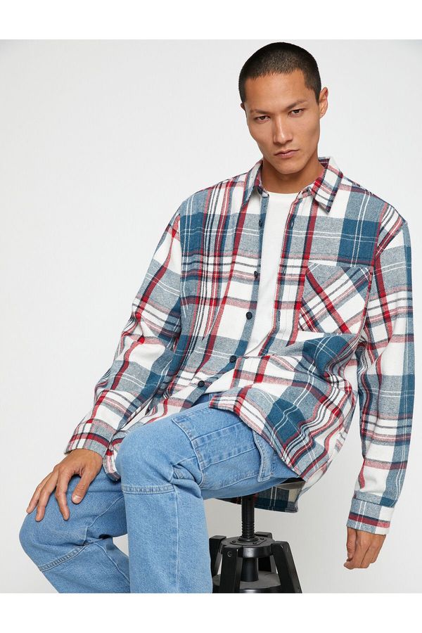 Koton Koton Plaid Lumberjack Shirt Classic Collar Pocket Detailed Long Sleeve