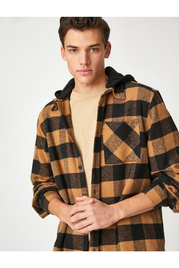 Koton Koton Plaid Lumberjack Shirt Pocket Collar Detailed Buttoned