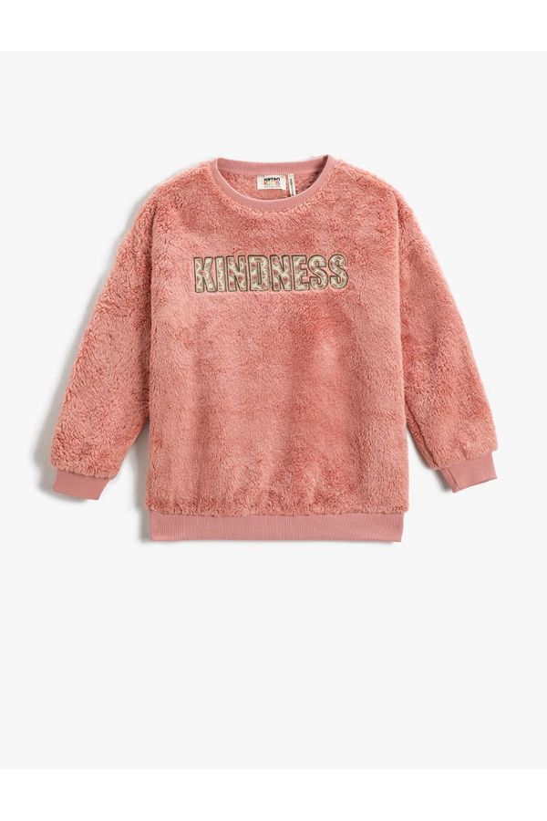 Koton Koton Plush Sweatshirt Crew Neck