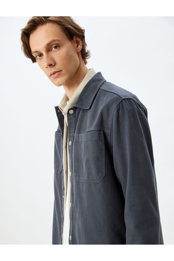 Koton Koton Pocket Detailed Buttoned Cotton Long Sleeve Shirt