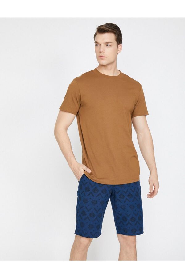 Koton Koton Pocket Detailed, Geometric Pattern Slim Fit Shorts