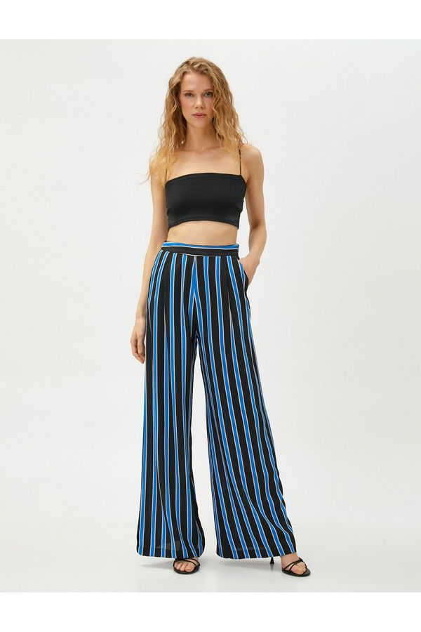 Koton Koton Pocket Palazzo Pants with Zipper at the Side