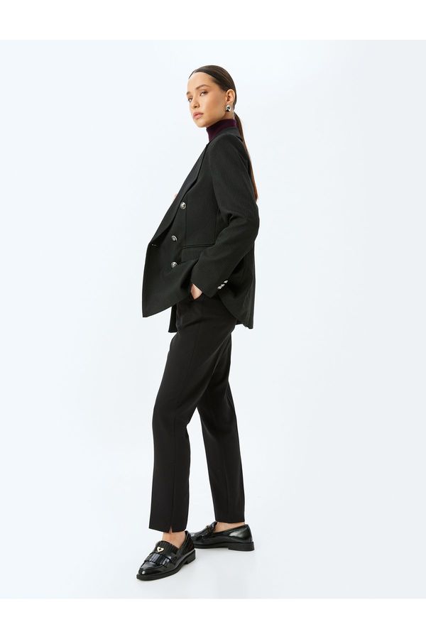 Koton Koton Pocketed Crop High Waist Cigarette Trousers