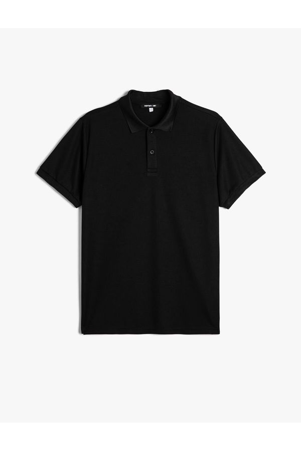 Koton Koton Polo Neck Sports T-Shirt Button Detailed Short Sleeve