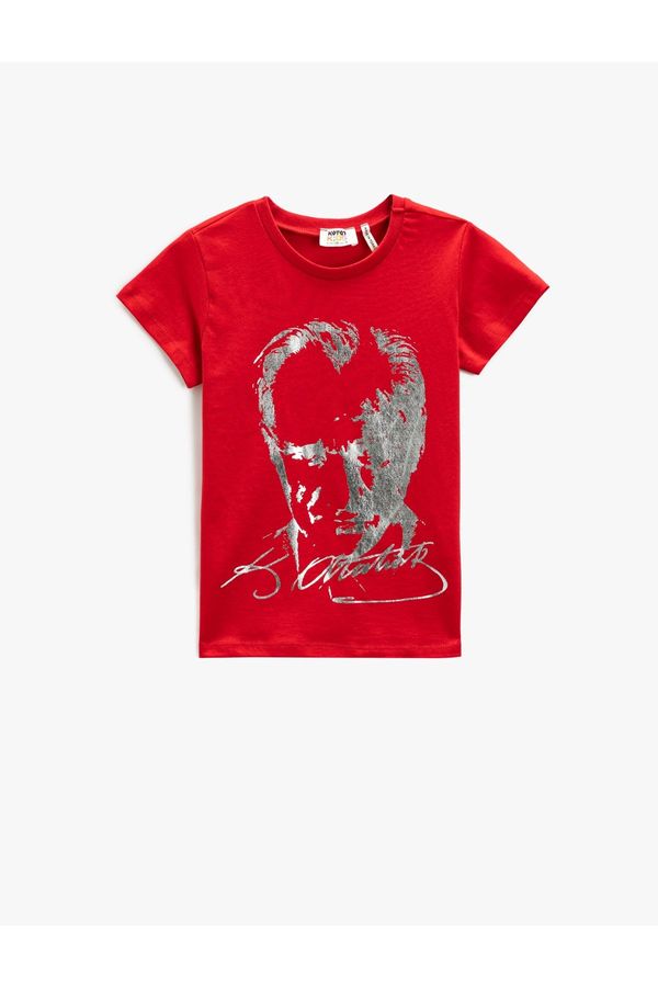 Koton Koton Printed Red Girl's T-shirt 3skg10045ak
