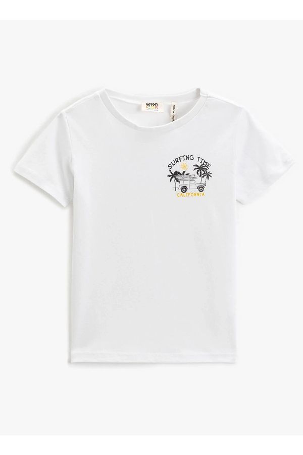 Koton Koton Printed White Boys' T-Shirt 3skb10042tk