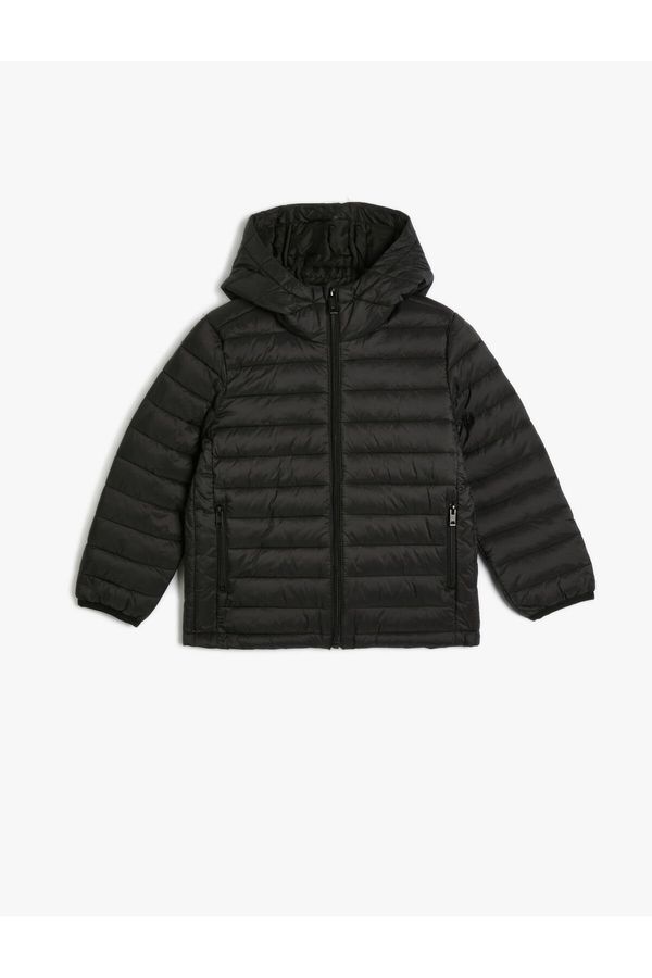 Koton Koton Puffer Jacket Hooded Pocket Zippered