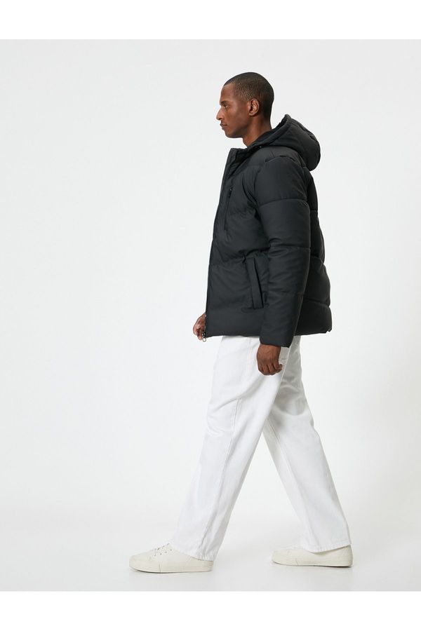 Koton Koton Puffer Jacket Slim Fit Hooded Zippered Pocket