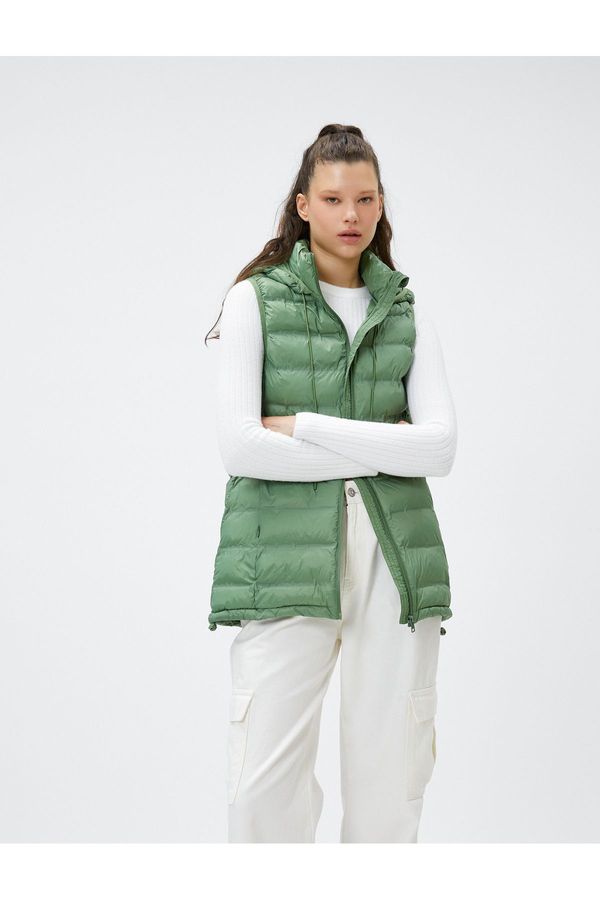 Koton Koton Puffer Vest Hooded Pocket Detailed Stopper