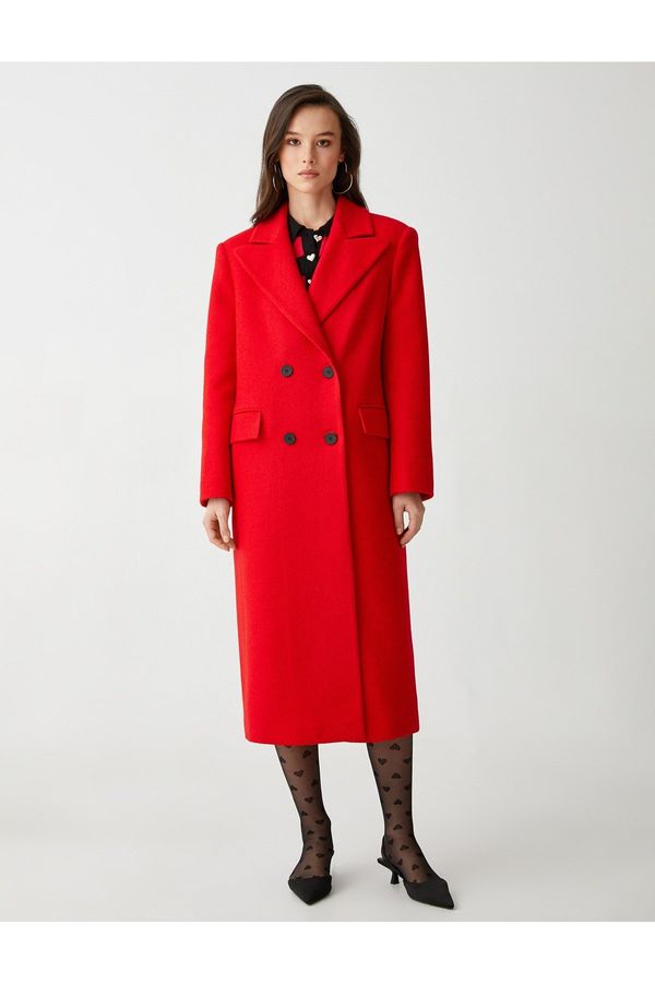 Koton Koton Rachel Araz X - Double Breasted Long Wool Cashmere Coat