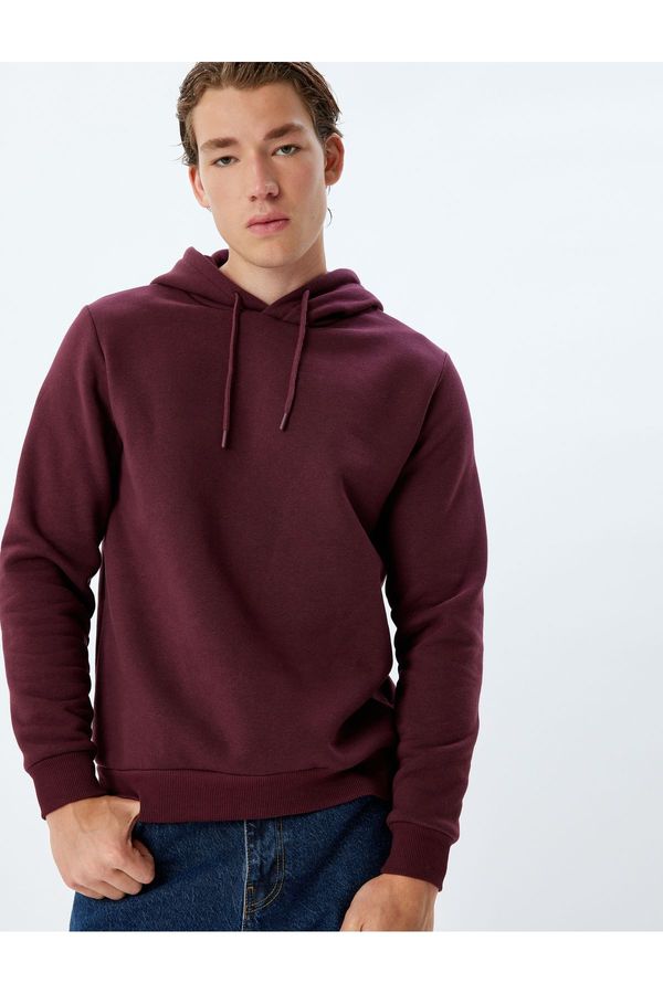 Koton Koton Raised Cotton Basic Hooded Sweatshirt