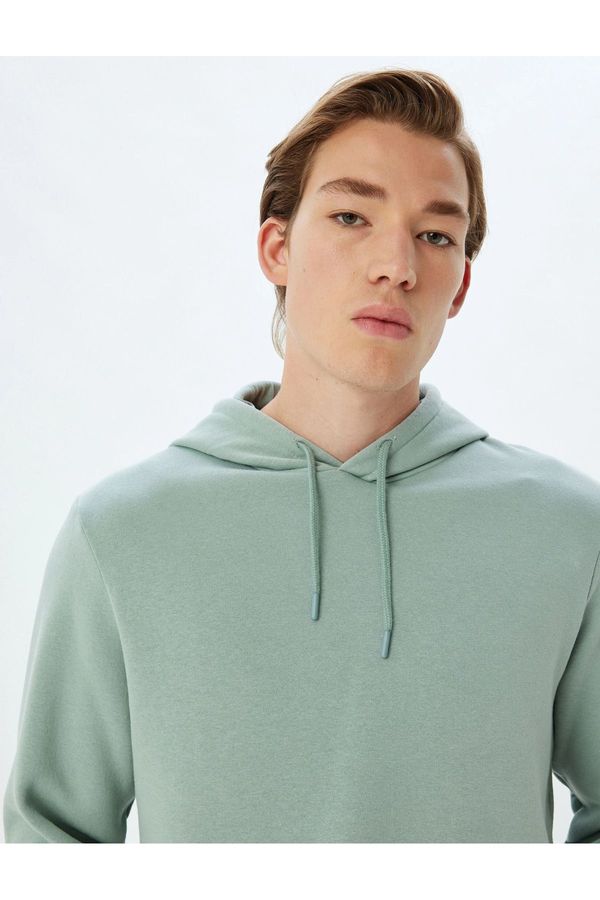 Koton Koton Raised Cotton Basic Hooded Sweatshirt