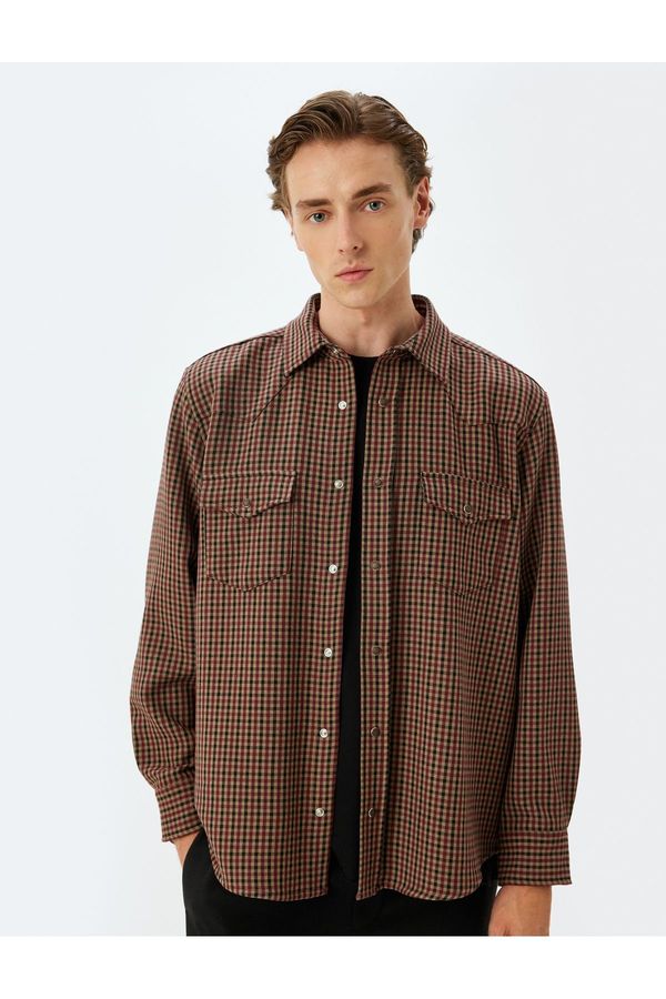 Koton Koton Red Plaid Men's Adult Shirt