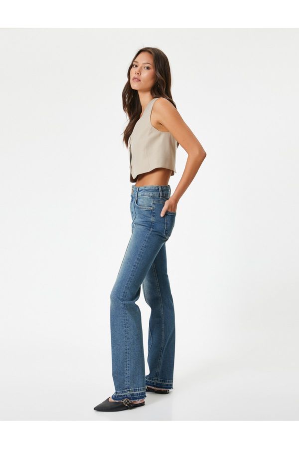 Koton Koton Ribbed Flare Jeans Slim Fit With Pocket - Victoria Slim Flare Jeans