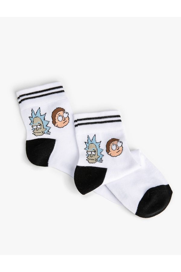 Koton Koton Rick and Morty Crewneck Socks Licensed, Embroidered
