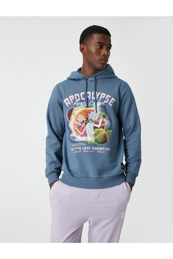 Koton Koton Rick And Morty Sweatshirt Raised Licensed Printed