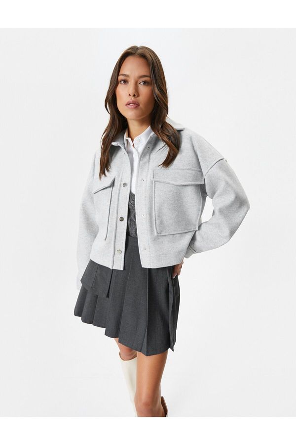 Koton Koton Şahika Ercümen X Cotton - Cargo Pocket Crop Jacket