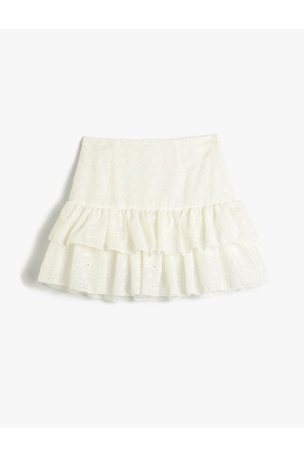 Koton Koton Scallop Mini Skirt Flounced Ruffles