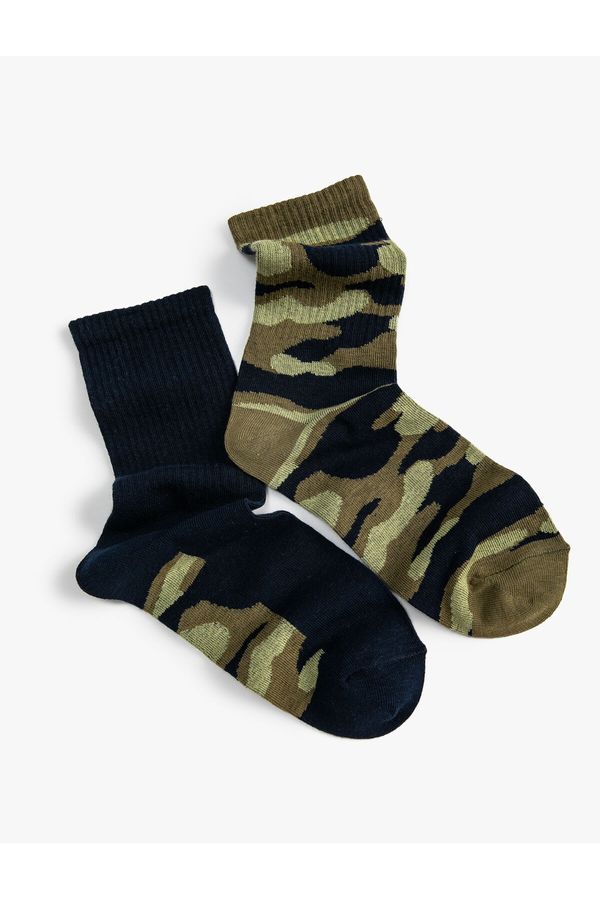 Koton Koton Set of 2 Multi Color Camouflage Socks