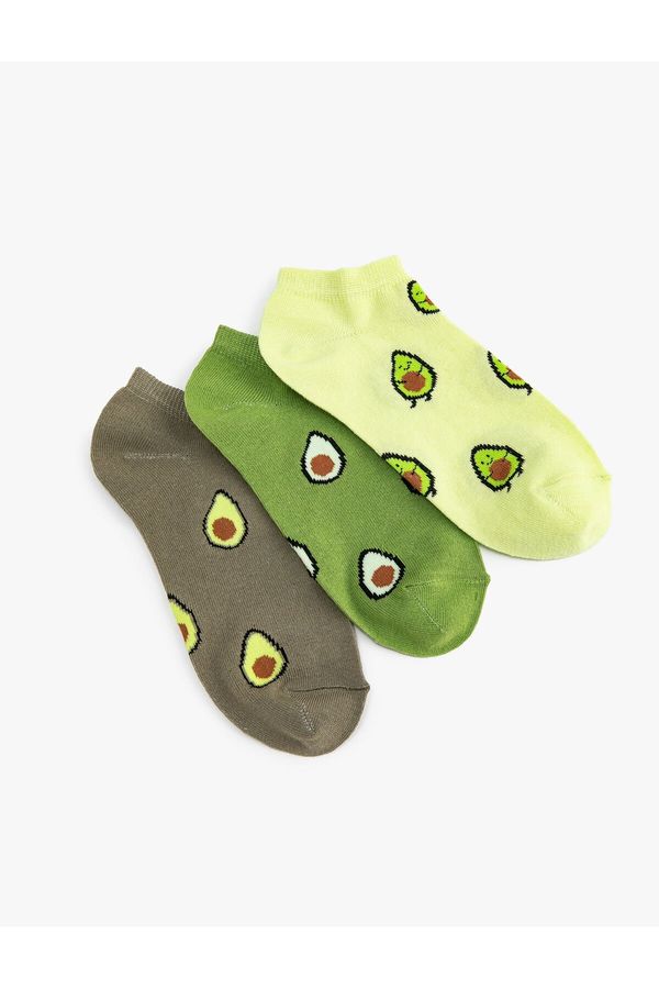 Koton Koton Set of 3 Avocado Patterned Socks Multi Color