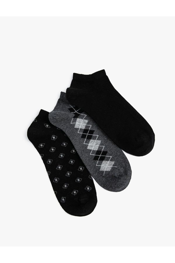 Koton Koton Set of 3 Booties and Socks with Geometric Pattern, Multicolor