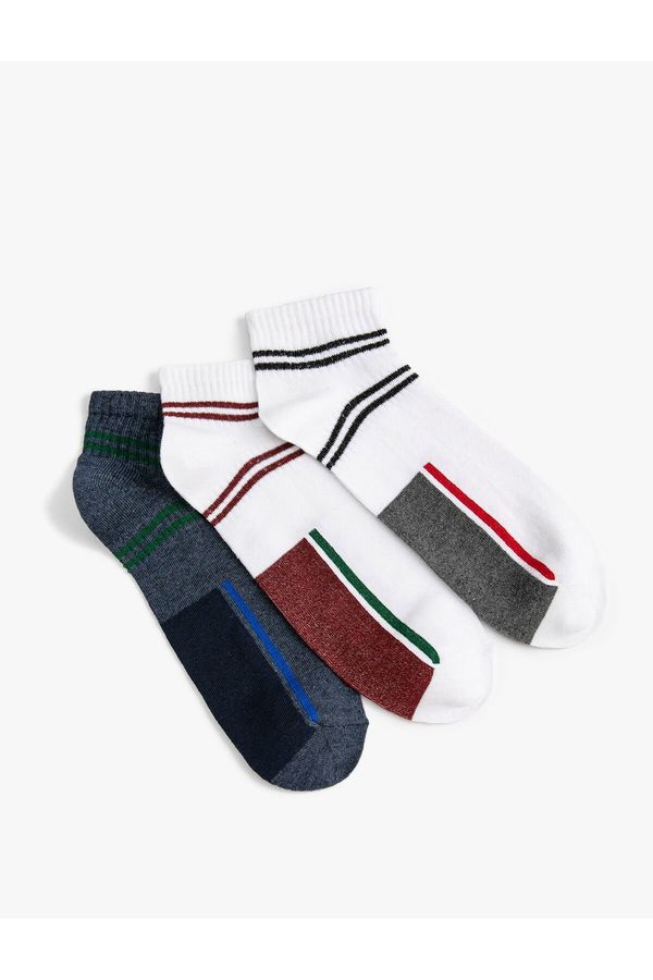 Koton Koton Set of 3 Booties Socks Multicolored Geometric Pattern