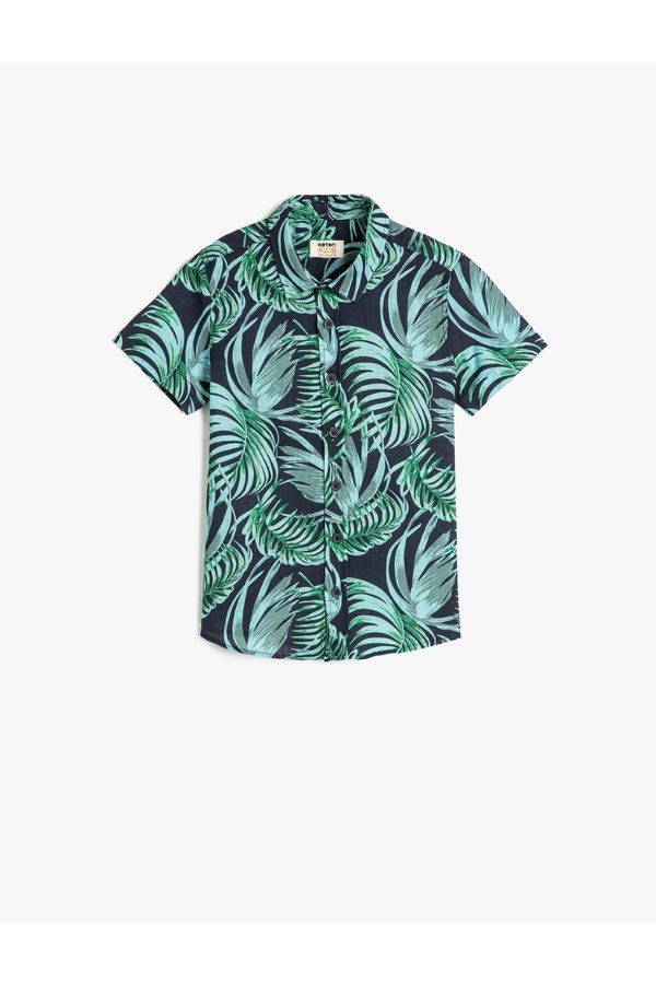 Koton Koton Shirts With Short Sleeves, Cotton Tropical Print