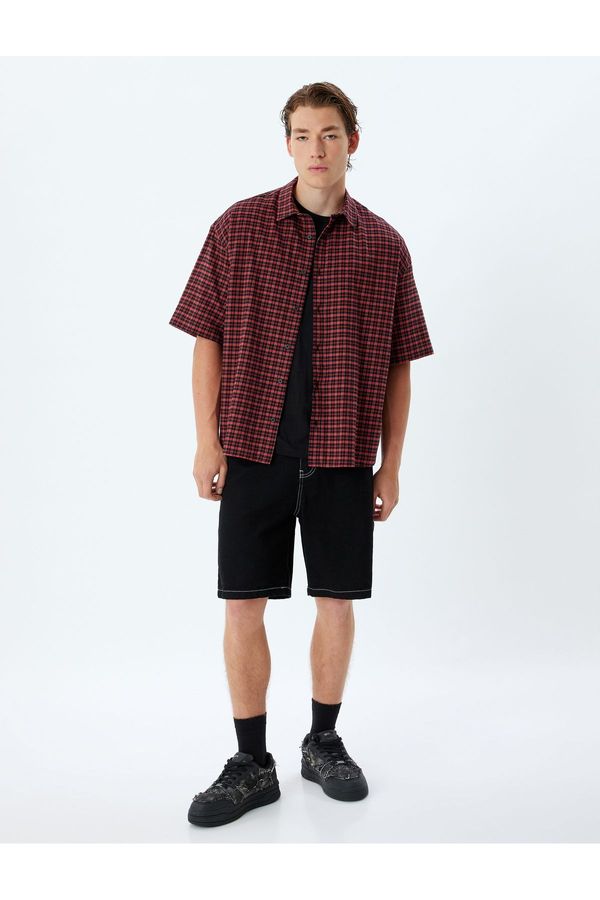 Koton Koton Short Sleeve Shirt Patterned Cotton