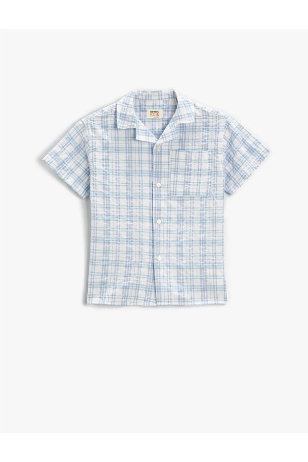 Koton Koton Short Sleeve Shirt Plaid Pocket