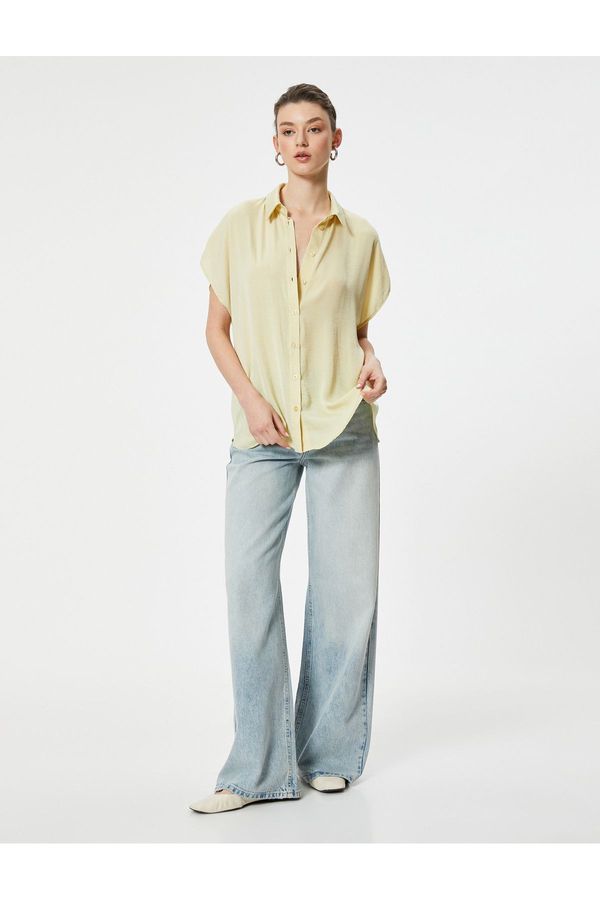 Koton Koton Short Sleeve Shirt Relax Fit Classic Collar Buttoned