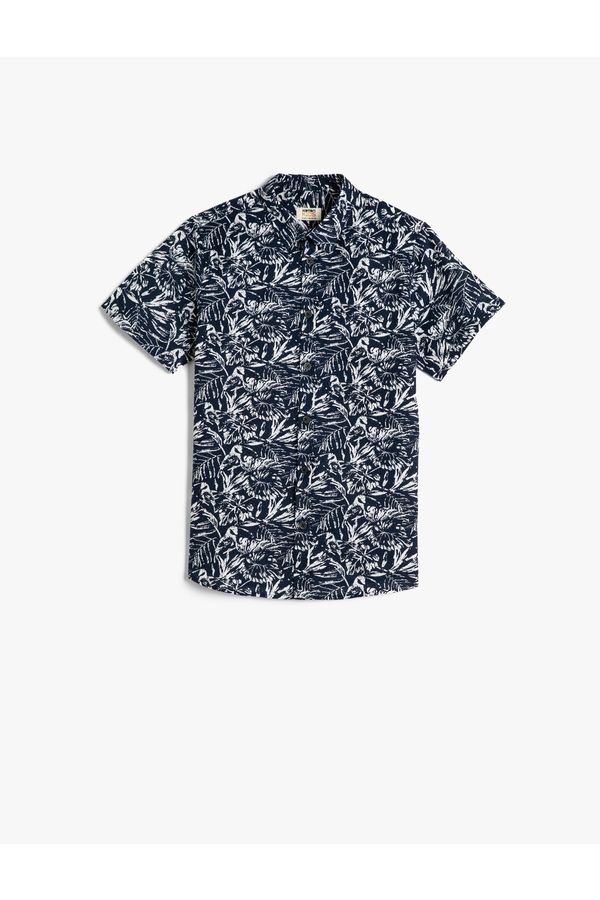 Koton Koton Short Sleeve Shirt with Palm Print