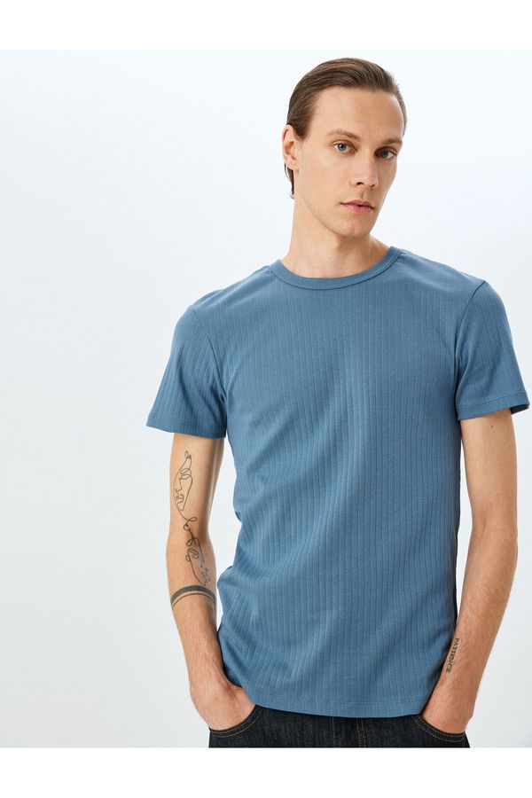 Koton Koton Short Sleeve Slim Fit Cotton Crew Neck T-Shirt