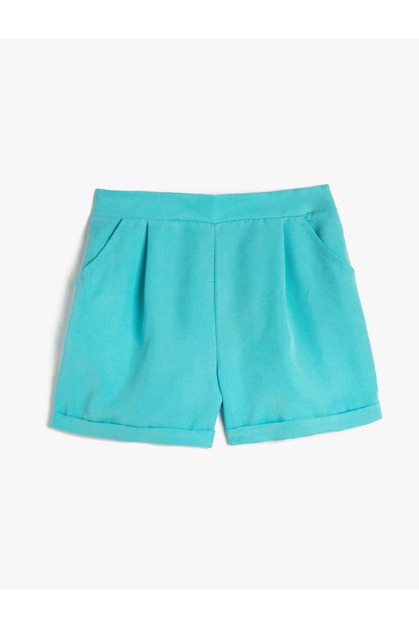 Koton Koton Shorts Waist Elastic Modal Fabric Pocket Pleat Detailed