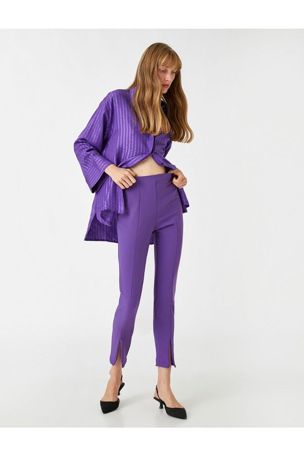 Koton Koton Skinny Leg Trousers with Slit Detail